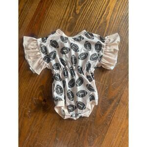 Once Upon a Paci Boutique Football Onesie Romper, 6-9 months